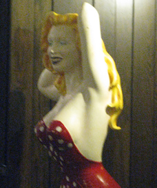 The statue of Marilyn Monroe in the Undercroft Bar: the ultimate prize. 